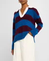 Rails Harris Collared Sweater In Rugby Stripe