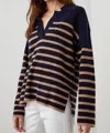 Rails Harris Striped Collared Sweater In Multi