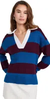 Rails Harris Collared Sweater In Rugby Stripe