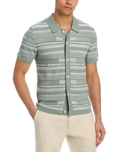 Rails Henri Relaxed Fit Knit Polo Top In Gray