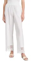 Rails Henrik Smock Waist Lace Trim Cotton Wide Leg Pants In White