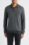 Rails Herrington Herringbone Polo Sweater In Black