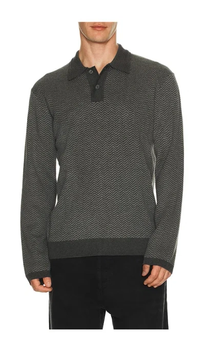 Rails Herrington Long Sleeve Polo In Gray