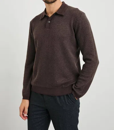 Rails Herrington Sweater In Brown Herringbone Melange