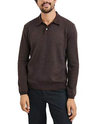 Rails Herrington Textured Polo Sweater In Brown Herrington Melange
