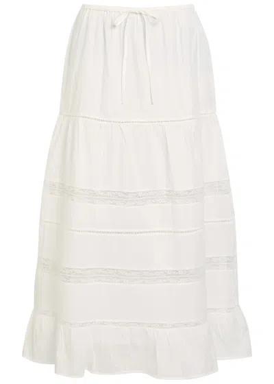 Rails Hettie Lace-trim Cotton Maxi Skirt In White
