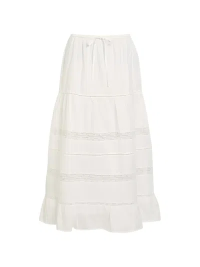 Rails Hettie Lace-trim Cotton Maxi Skirt In White