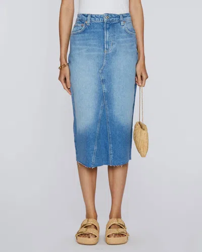 Rails Highland Denim Midi Skirt In Baja Blue Raw Hem