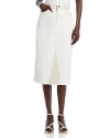Rails Highland Two-tone Denim Midi Skirt In Ecru Patch