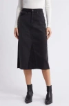 Rails Highland Two-tone Denim Midi Skirt In Black Patchwork