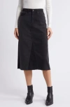 Rails Highland Two-tone Denim Midi Skirt In Black Patchwork
