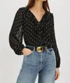 Rails Honora Long Sleeve Top In Polka Dots In Black