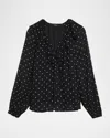 Rails Honora Polka-dot Chiffon Blouse In Multi