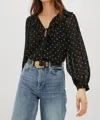 Rails Honora Polka-dot Chiffon Blouse In Black