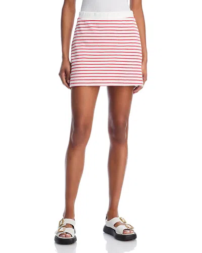 Rails Hope Stripe Cotton Terry Cloth Skirt In Cherry Stripe