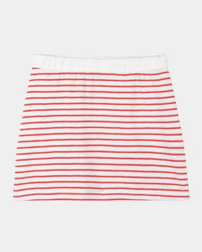 Rails Hope Stripe Cotton Terry Cloth Skirt In Cherry Stripe