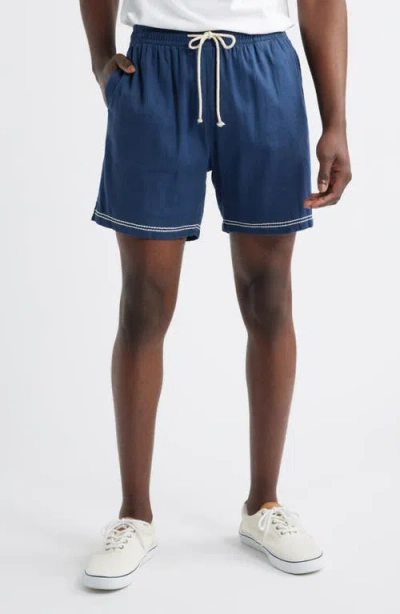Rails Hudson Linen Blend Shorts In Blue