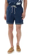 Rails Hudson Shorts Navy White Palm In Blue