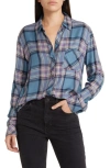 Rails Hunter Plaid Button-up Shirt In Blue Jasper Blush