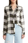 Rails Hunter Gingham Button-front Shirt In Rosemary Onyx