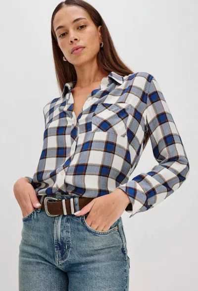 Rails Hunter Flannel Top In Golden Cobal In Blue