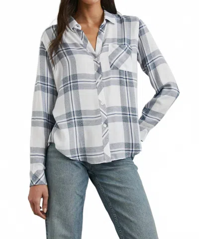 Rails Hunter Long Sleeve Shirt In White Indigo In Gray