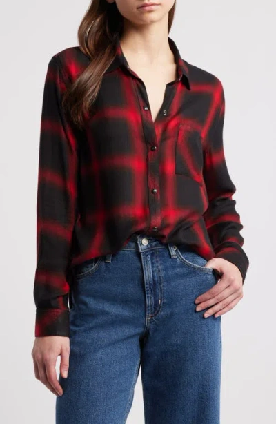 Rails Hunter Plaid Button-up Shirt In Diffused Cardinal