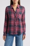 Rails Hunter Plaid Button-front Shirt In Dusty Mauve Evergreen