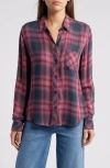 Rails Hunter Plaid Button-front Shirt In Dusty Mauve Evergreen