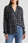 Rails Hunter Plaid Herringbone Button-up Shirt In Iron Sky