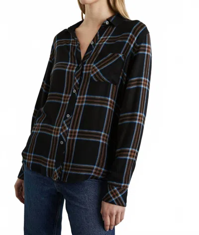 Rails Hunter Shirt In Cobalt Chestnut In Black
