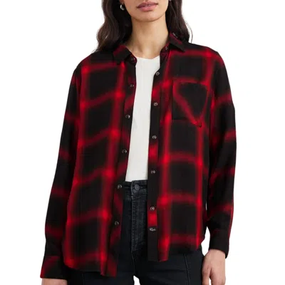 RAILS HUNTER SHIRT IN DIFFUSED CARDINAL BLACK