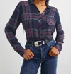 Rails Hunter Button Down Shirt In Navy Rose In Blue