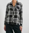 Rails Hunter Button Down Shirt In Ivory Cloud In Black