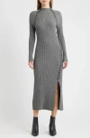 Rails Imara Long Sleeve Rib Wool Blend Sweater Dress In Gray