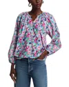 Rails Indi Floral Print Cotton Peasant Top In Spring Meadow