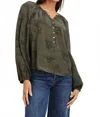 Rails Indi Long Sleeves Top In Olive Green In Green