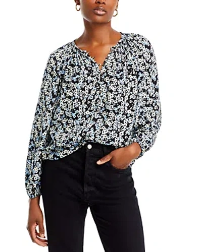Rails Indi Relaxed Henley Blouse In Midnight Meadow