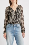 Rails Indi Shibori Spot Peasant Top In Multi