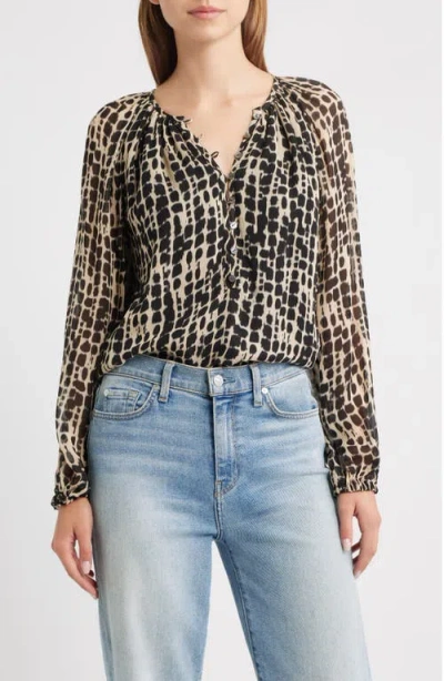 Rails Indi Shibori Spot Peasant Top In Multi