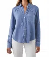 Rails Ingrid Raw Shirt In French Military Stars In Blue