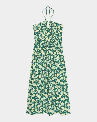 Rails Irene Floral Cotton Midi Dress In Green