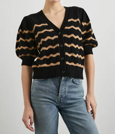 Rails Isla Cardigan In Black Camel Stripe