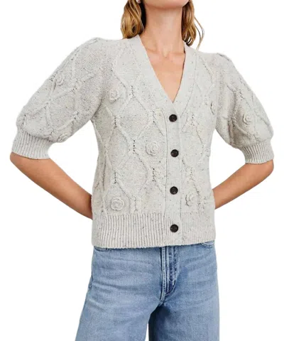 Rails Isla Cardigan In Grey With Crochet Daisies In Gray