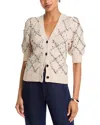 Rails Isla Whipstitched Diamond Pattern Cardigan In Gold