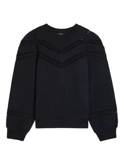 Rails Isles Lace Yoke Sweatshirt In Black