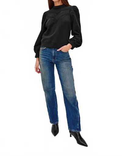 Rails Isles Embroidered Crewneck Sweatshirt In Black
