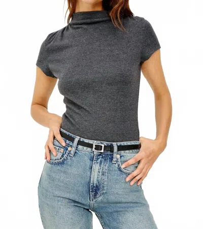 Rails Isobel Short Sleeve Top In Charcoal In Gray