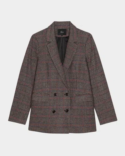 Rails Jac Houndstooth Double-breasted Blazer In Oxford Plu