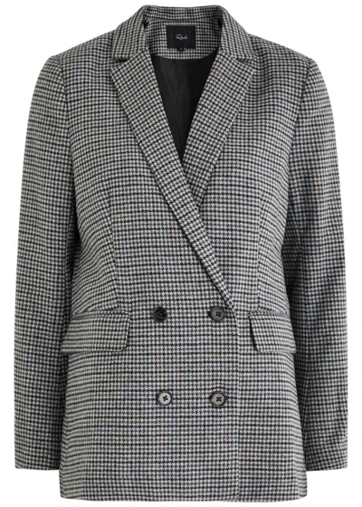 Rails Jac Houndstooth Woven Blazer In Black